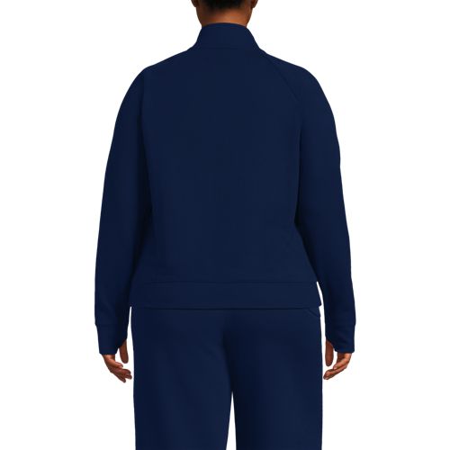  Lands' End Serious Sweats Reißverschluss-jacke, Damen, Größe:48-50 Plus, Blau, Baumwoll-mischung/polyester-mischung, By Lands' End 