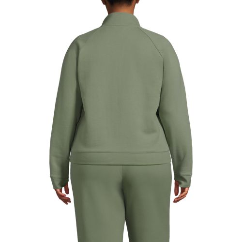  Lands' End Serious Sweats Reißverschluss-jacke, Damen, Größe:48-50 Plus, Grün, Baumwoll-mischung/polyester-mischung, By Lands' End 