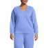 Women's Plus Size Long Sleeve Serious Sweats V-neck Sweatshirt, Front