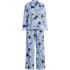 Women's Plus Size Cotton Poplin 2 Piece Pajama Set - Long Sleeve Top and Pants, Front