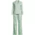 Women's Cotton Poplin 2 Piece Pajama Set - Long Sleeve Top and Pants, Front