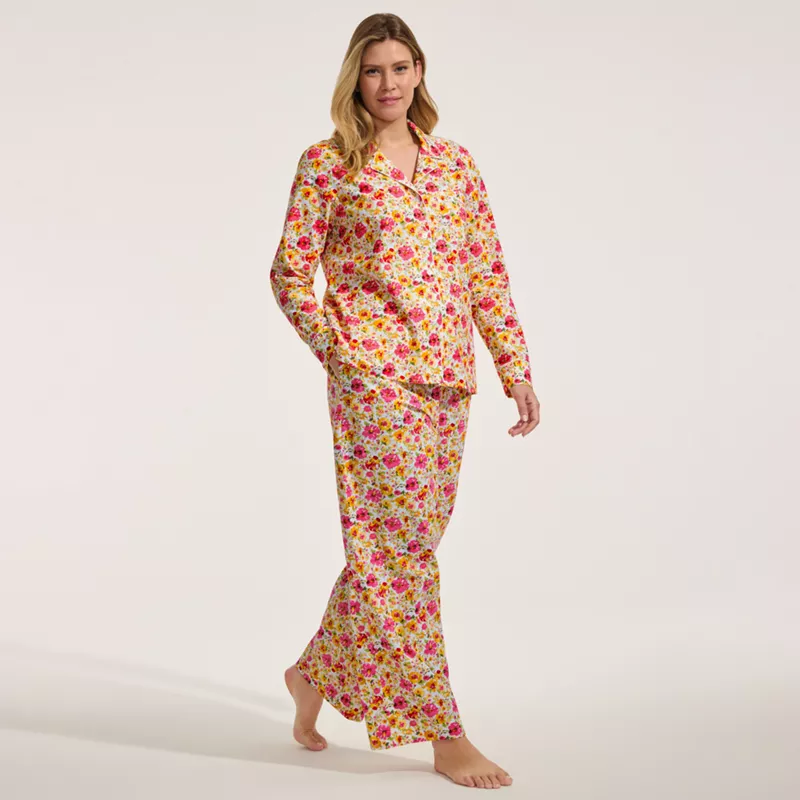 Women's Tall Cotton Poplin 2 Piece Pajama Set - Long Sleeve Top and Pants, alternative image