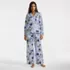 Women's Petite Cotton Poplin 2 Piece Pajama Set - Long Sleeve Top and Pants, Front
