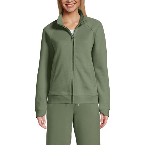  Lands' End Serious Sweats Reißverschluss-jacke, Damen, Größe:32-34 Regular, Grün, Baumwoll-mischung/polyester-mischung, By Lands' End 