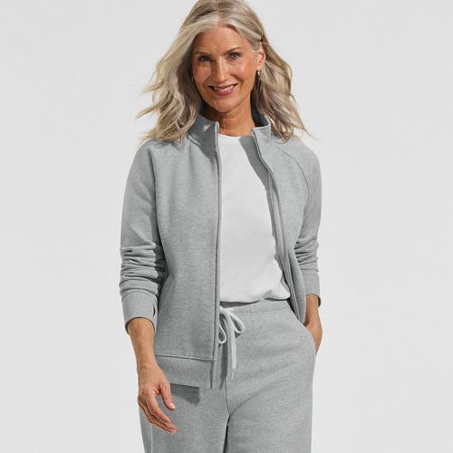 Women's Serious Sweats Full Zip Mock Neck Sweatshirt | Lands' End
