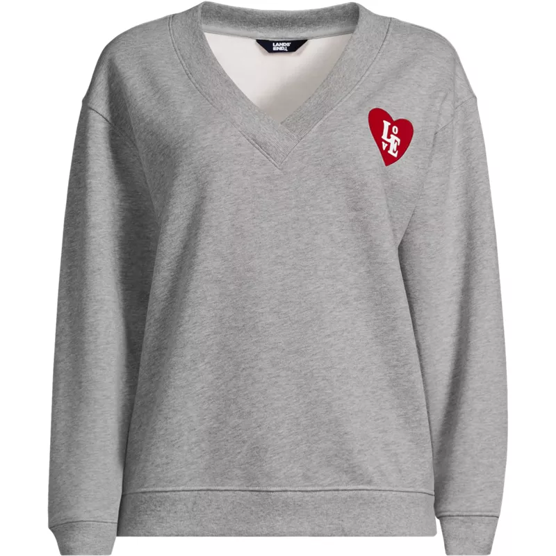 Women's Long Sleeve Serious Sweats V-neck Sweatshirt, Front