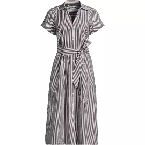 Women's Poplin Pintuck Detail Shirt Dress - primary