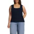 Women's Plus Size Pointelle Square Neck Tank Sweater, Front