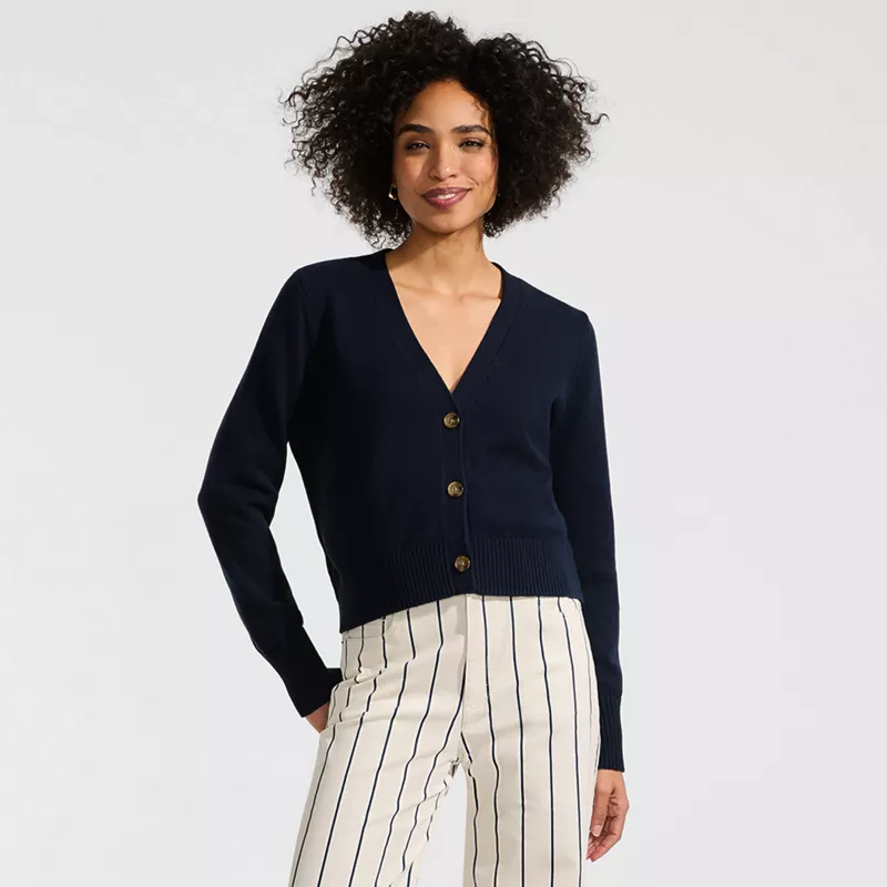 Women's Petite Drifter V-neck Dress Cardigan Sweater, alternative image