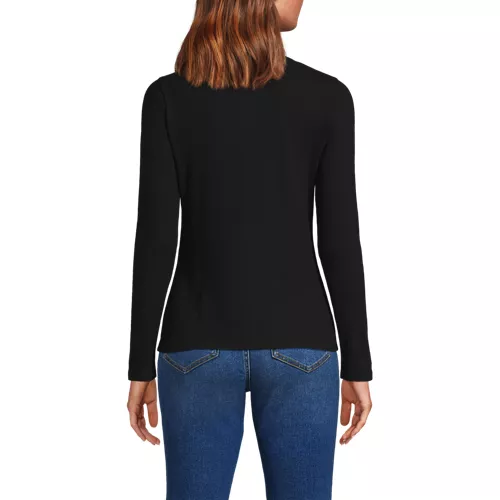 Women's Long Sleeve Micro Rib Button Through Cardigan, Back