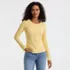 Women's Long Sleeve Micro Rib Button Through Cardigan, Front