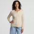 Women's Long Sleeve Micro Rib Button Through Cardigan, Front