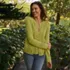 Women's Pointelle Crew Neck Cardigan Sweater, alternative image