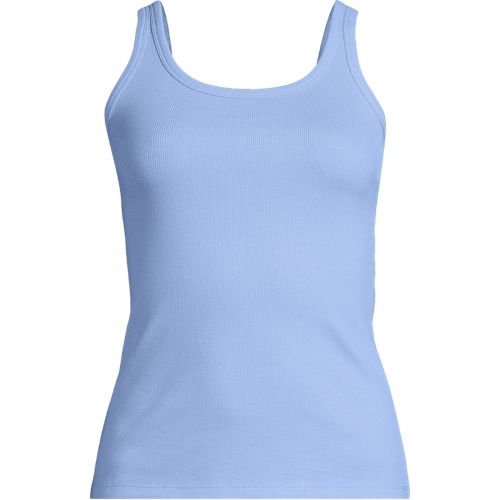Ripp-Tanktop für Damen in Plus-Größe, Damen, size: plus, Blau, Elasthan/Baumwoll-Mischung, by Lands' End