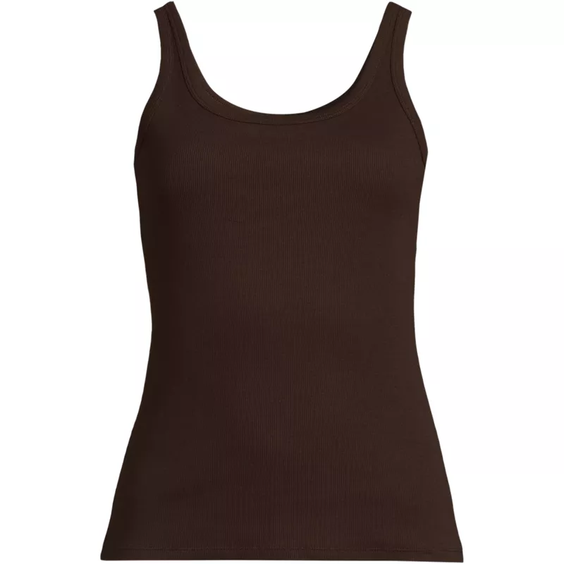 Women's Plus Size Micro Rib Go-To Layering Tank, Front