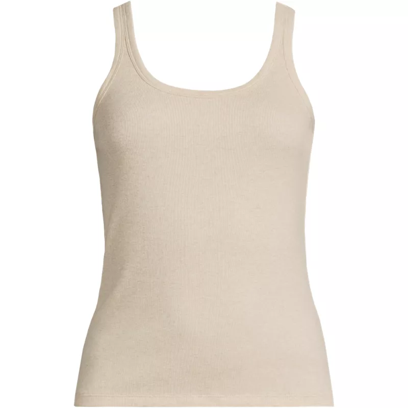 Women's Plus Size Micro Rib Go-To Layering Tank, Front