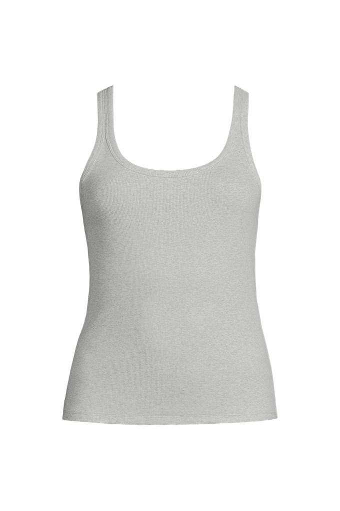 Women's Micro Rib Go-To Layering Tank - Lands' End - Gray - XL