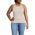 Women's Plus Size Micro Rib Crew Neck Tank, Front