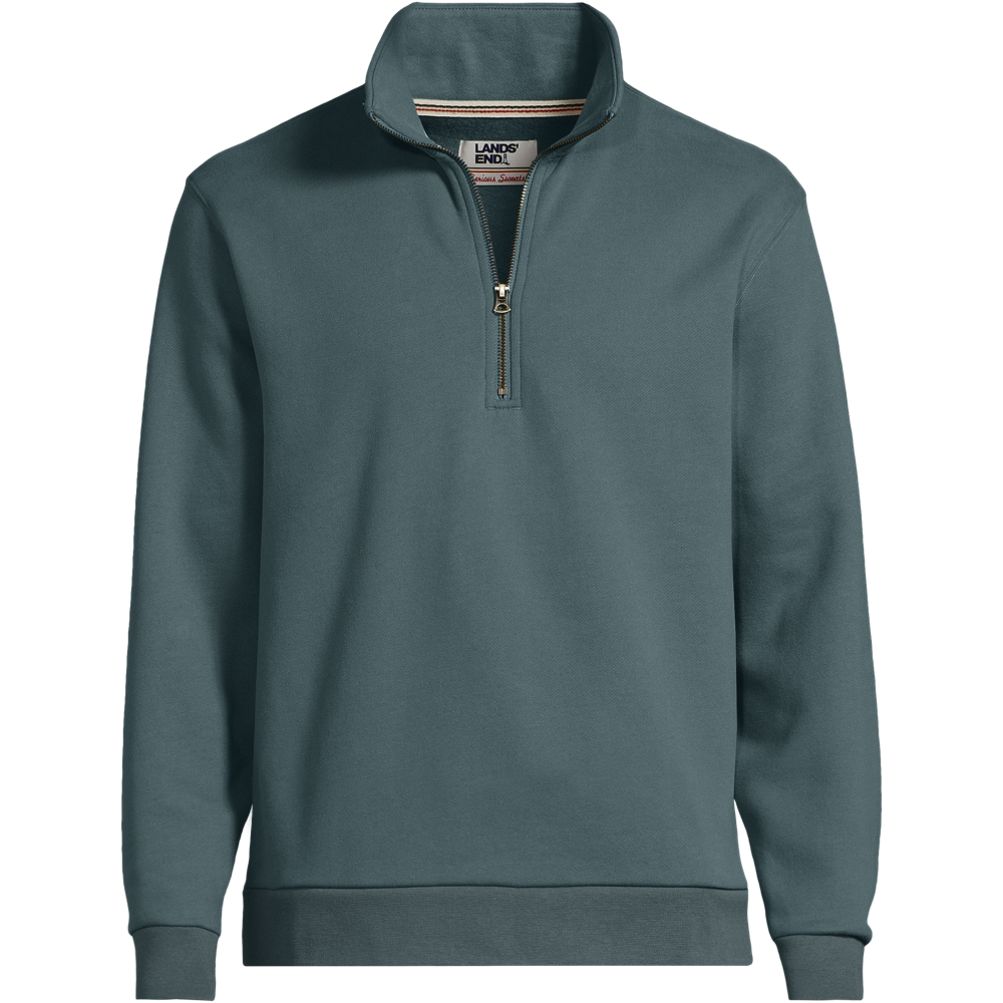 Men's Long Sleeve Serious Sweats Quarter Zip Sweatshirt | Lands' End