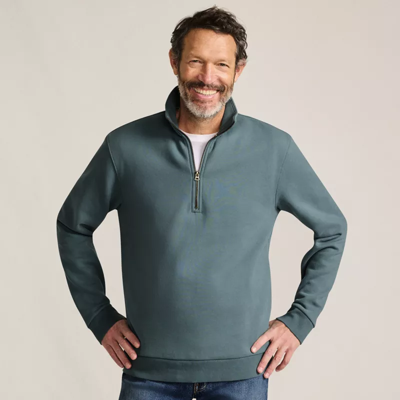Men's Long Sleeve Serious Sweats Quarter Zip Sweatshirt, Front