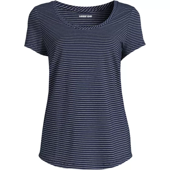 Women's Short Sleeve Lightweight Jersey Scoop Neck T-shirt - primary