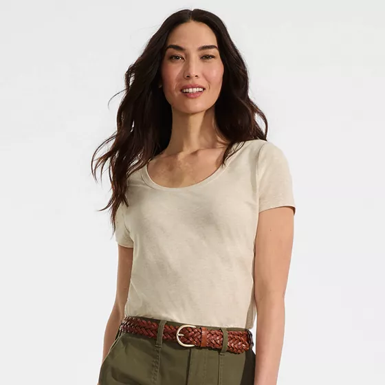 Women's Short Sleeve Lightweight Jersey Scoop Neck T-shirt - primary