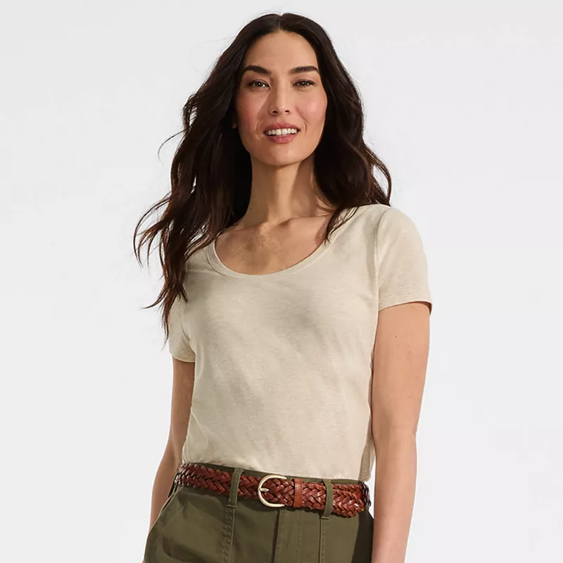 Women's Short Sleeve Lightweight Jersey Scoop Neck T-shirt, alternative image