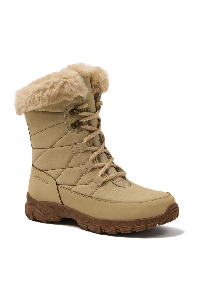 Lands' End Women's Expedition Trail Waterproof Lace Up Snow Boots In Black