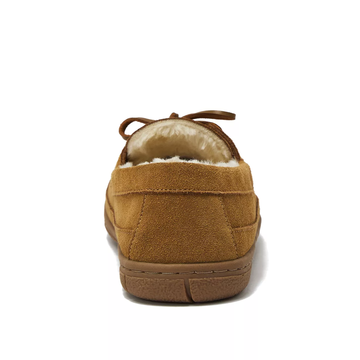 Men's Fuzzy Lined Lace Up Moccasin Slippers