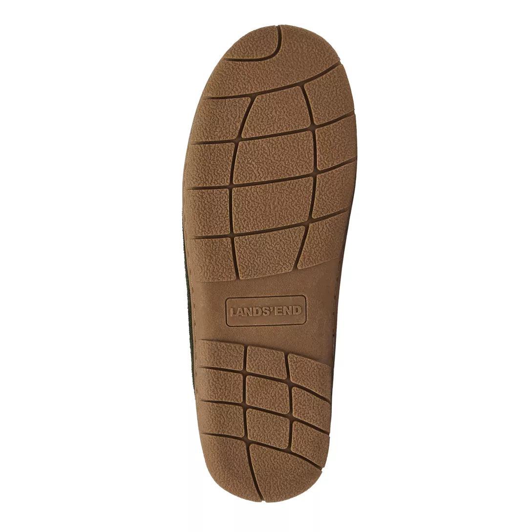 Men's Fuzzy Lined Lace Up Moccasin Slippers