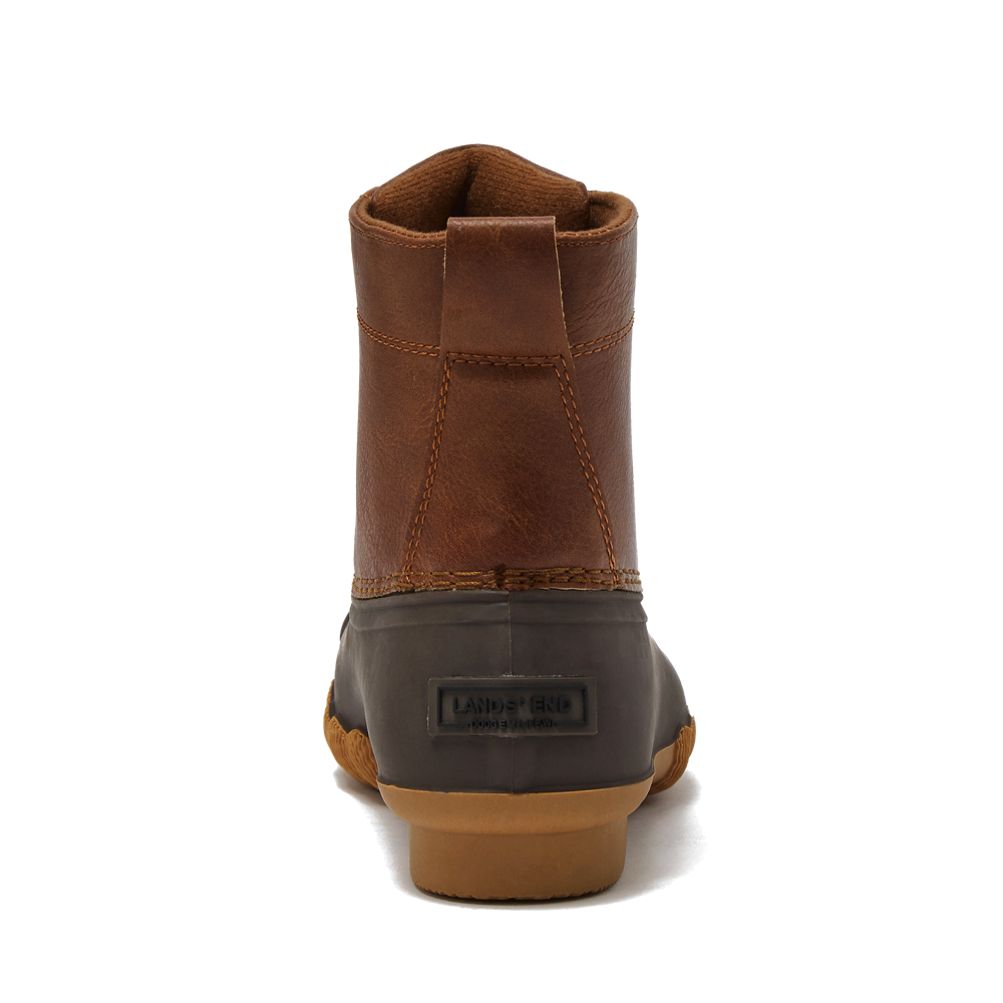 Lands\' End Waterproof Lace-Up Duck Boots in Navy and Brown School Uniform Men main image 4