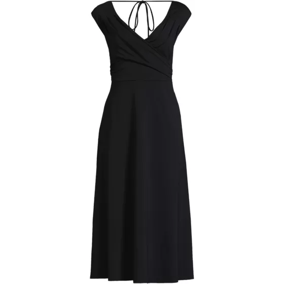 Women's Cotton Modal Off the Shoulder Wrap Midi Dress - primary