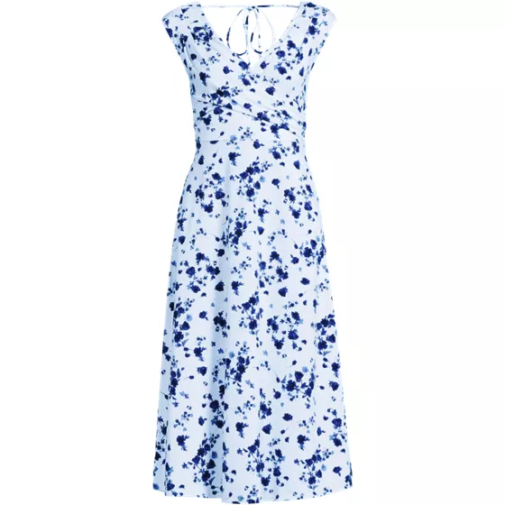 Women's Plus Size Cotton Modal Off the Shoulder Wrap Midi Dress - primary