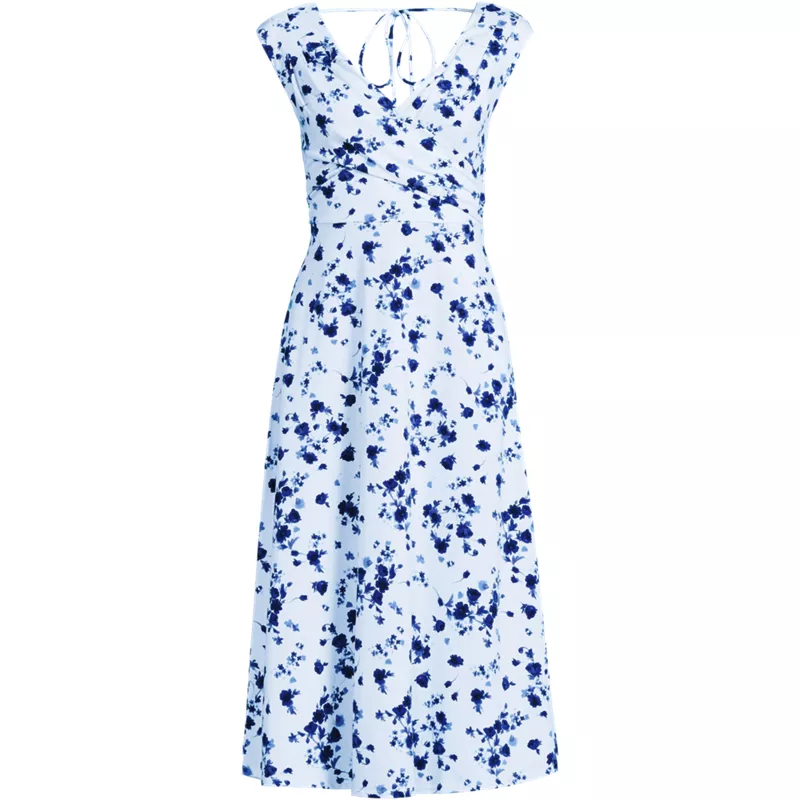 Women's Plus Size Cotton Modal Off the Shoulder Wrap Midi Dress, Front