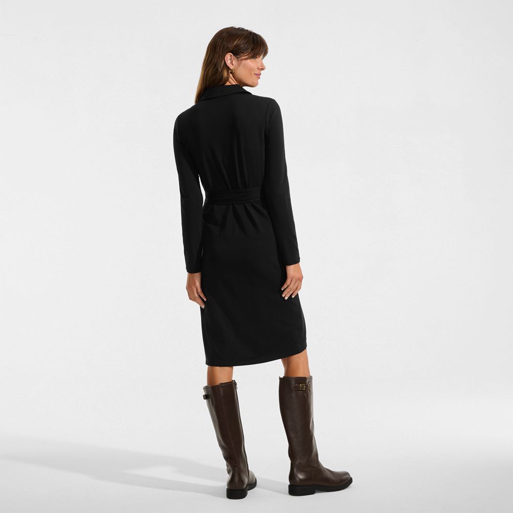 Women's Cotton Modal Collared Wrap Dress | Lands' End