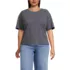 Women's Plus Size Short Sleeve Slub Jersey T-Shirt, Front