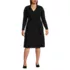 Women's Plus Size Cotton Modal Collared Wrap Dress, Front