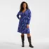 Women's Plus Size Cotton Modal Collared Wrap Dress, Front