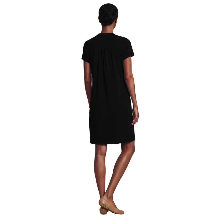 Women's Cotton Modal Pintuck Short Sleeve Dress view 1
