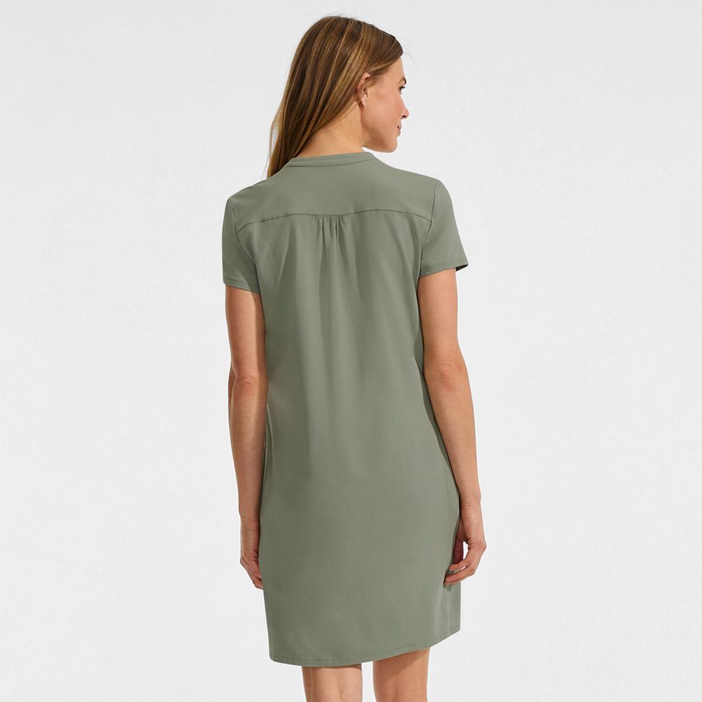 Women's Cotton Modal Pintuck Short Sleeve Dress | Lands' End