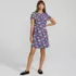 Women's Petite Cotton Modal Pintuck Short Sleeve Dress, Front