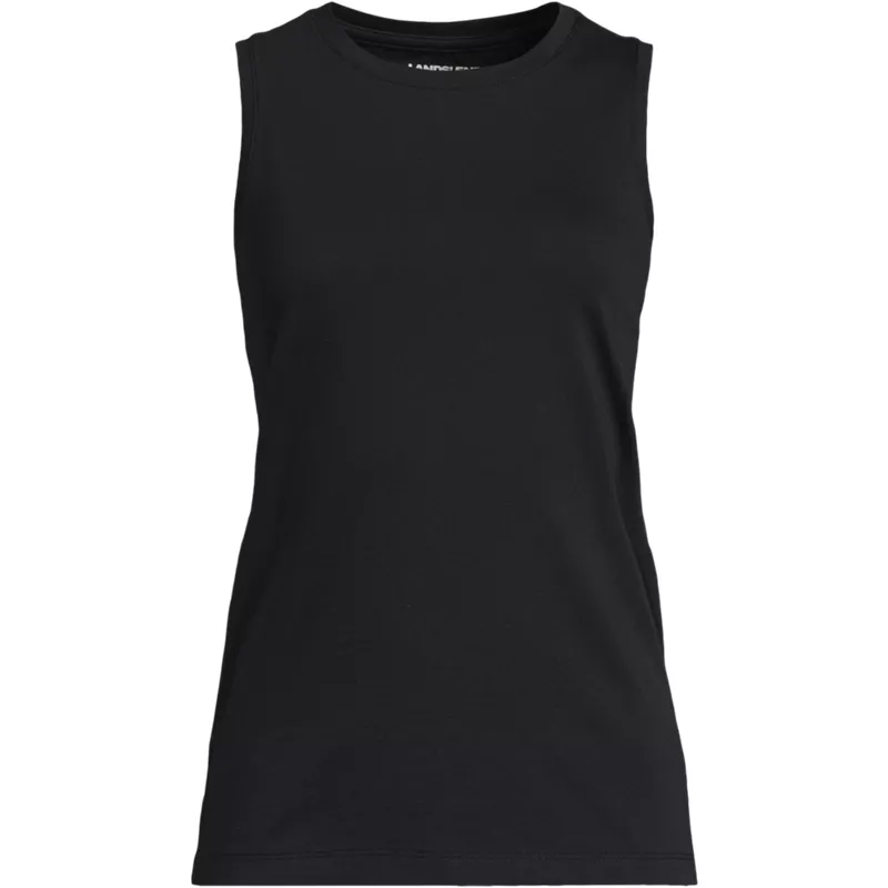 Women's Petite Supima Cotton Crew Neck Tank, Front