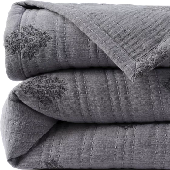 Embroidered Matelasse Bed Coverlet - primary