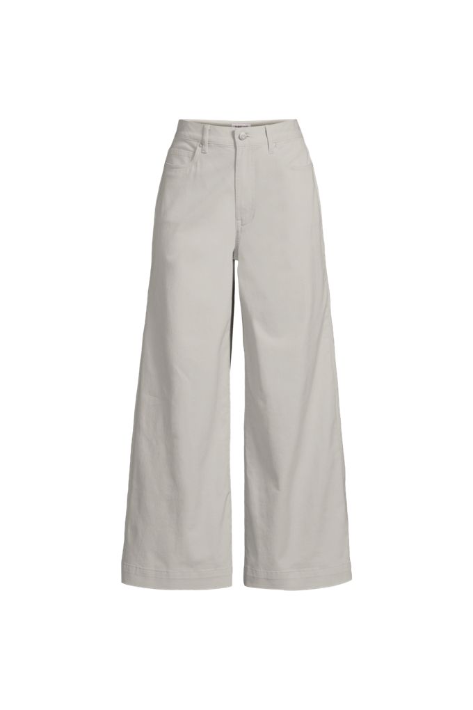 Lands' End Women's Petite Knockabout Chino High Rise 5 Pocket Wide Leg Crop Pants In Tan