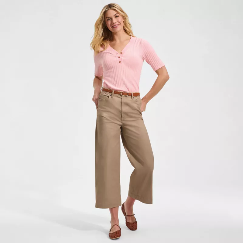 Women's Knockabout Chino High Rise 5 Pocket Wide Leg Crop Pants, alternative image