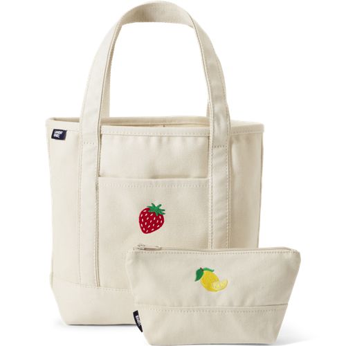 Pre-Monogrammed Canvas Tote and Pouch Bundle