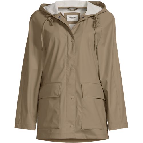 Waterproof A-line Squall Rain Jacket, Women, size: S, petite, Brown, Polyester, by Lands' End
