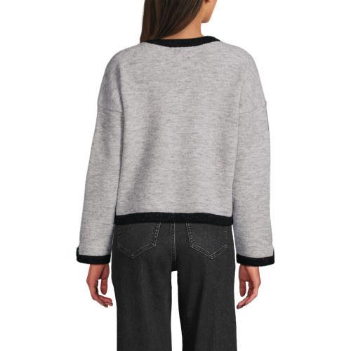  Lands' End Lands' End Lulu Guinness Strickblazer, Damen, Größe:32-34 Petite, Grau, Polyester/nylon/polyester-mischung, By Lands' End 