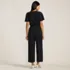 Women's Cotton Modal Tie Waist V Neck Jumpsuit, Back