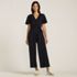 Women's Cotton Modal Tie Waist V Neck Jumpsuit, Front
